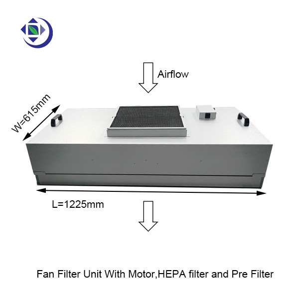 واحد فیلتر فن هپا 4×2 فوت با موتور، فیلتر هپا و پیش فیلتر برای اتاق تمیز 0