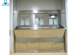 Three Mirrors Hand Washing Bathroom Basin Cabinets With Three Positions Automatic Induction