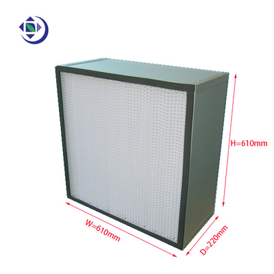 خرید فیلتر هپا H13 با راندمان بالا، جداکننده پلیسه عمیق فیلتر هپا 610x610x220 میلی متر online manufacture