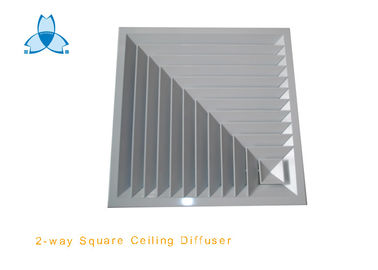خرید 2 Way RAL9016 Square Air Diffuser Aluminum Alloy Material For HVAC System online manufacture