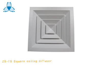 خرید White Powder Coated Ceiling Air Diffuser With 27.5mm Width Border , 50mm Height online manufacture