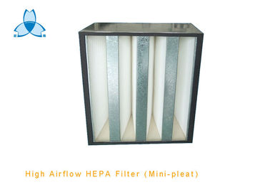 خرید V Cell Mini Pleat Air Filter For High Air Flow Air Handling Unit , 99.97% down 0.3 um online manufacture