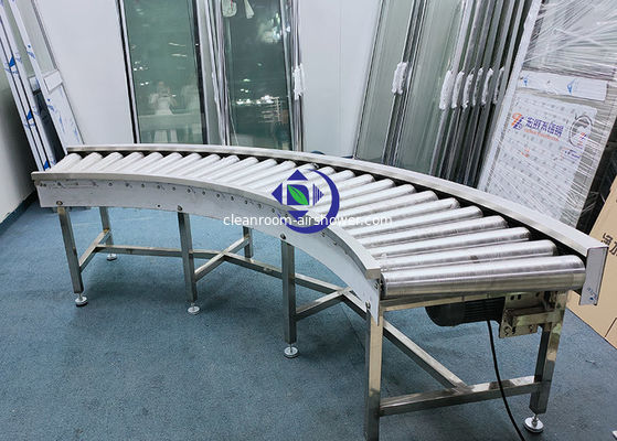 خرید نوار نقاله منحنی از جنس استنلس استیل 304 کنترل PLC برای مواد عبوری online manufacture