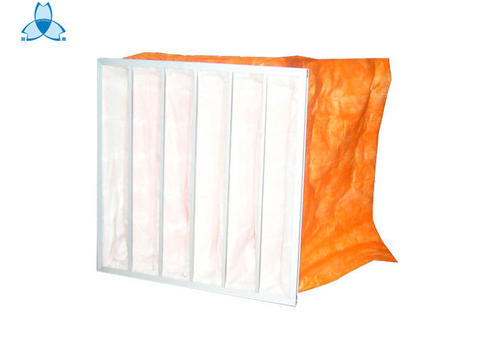 Industrial Orange Pocket Air Filter High Dirty Capacity With EVA Or Silica Rubber Gasket 0